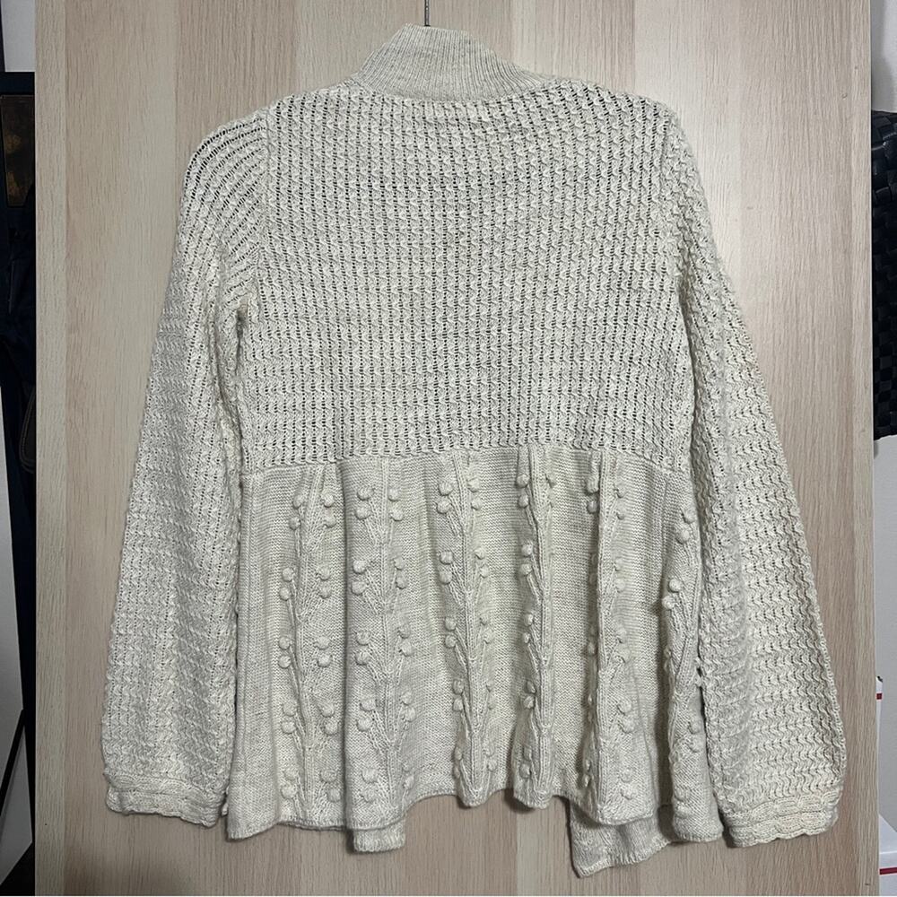 Anthropologie Sleeping With Snow Cream Knit Sweater Size Small - Picture 2 of 3